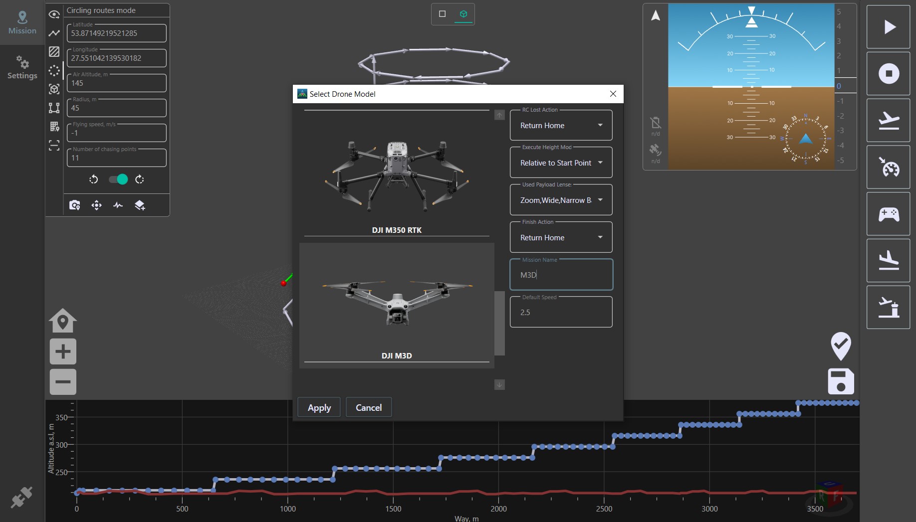 Планировщик маршрутов для дронов DJI